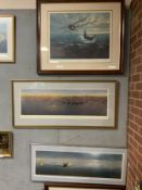 A collection of eight assorted framed and signed Gerald Coulson aviation prints