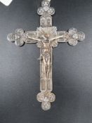 A Continental silver ornate crucifix, approx weight 162g