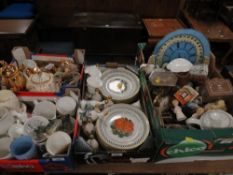 Four trays of assorted ceramics to include a collection of Bing & Grondahl limited edition