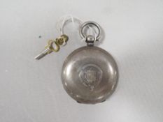 A mens Victorian silver pocket watch with fusee movement