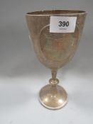 A hallmarked silver chalice, approx. weight 296g