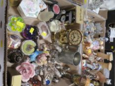 Two trays of assorted animal figures etc to include Nao