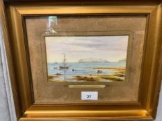A small antique watercolor of Smugglers Cove by R Dysart