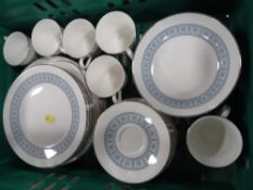 A tray of Royal Doulton Counterpoint pattern bone china tea and dinner ware