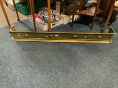 An antique large brass curb fender W 138 cm