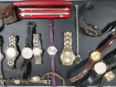 A collection of assorted wristwatches etc. to include a 9ct gold example