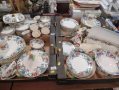 Four trays of Royal Cauldon Victoria pattern tea and dinner ware