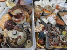 Two trays of assorted ceramics, glassware collectables etc