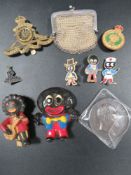 A quantity of collectables to include military badges and coins