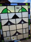 A coloured leaded light - W 44 cm, H 54 cm