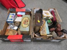 Two trays of assorted collectables to include fishing flies, costume jewellery etc , soldiers