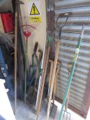 A selection of hand garden tools