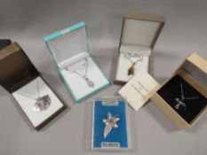 A quantity of boxed silver jewellery