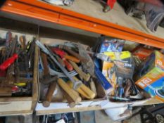 Three trays of tools tp include a boxed car polisher and an Arrow stapler