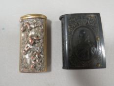 Two antique vesta cases