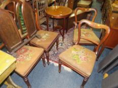 A set of 4 19th century mahogany crown back dining chairs