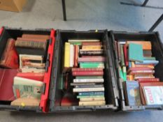 Three crates of assorted vintage and modern books