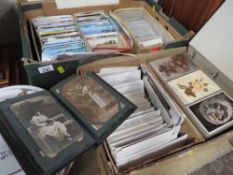 Two trays of assorted modern and vintage postcards