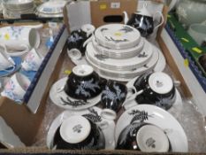 A tray of Royal Albert 'Night and Day' tea and dinner ware etc