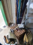 A quantity of fishng rods and equipment