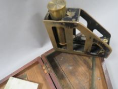 A wooden cased clinometer