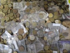 A box of British and World coins