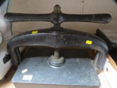 A heavy duty book press