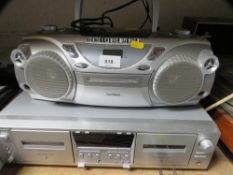 A Sony twin cassette deck and a Goodmans cd player / radio