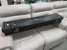 A large vintage oblong gun / fishing travel case