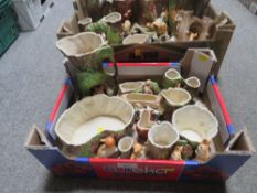 Two trays of Hornsea ceramics etc