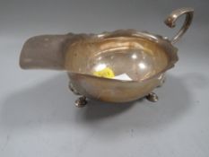 A small hallmarked silver sauce boat, approx weight 117g