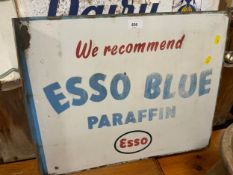A vintage enamel double sided sign ‘Esso blue paraffin’