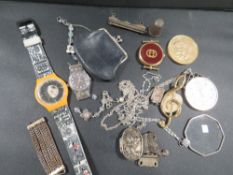 A quantity of jewellery and watches to include a 1996 Stars Wars watch and a coin pendant on