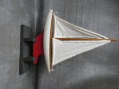 A VINTAGE POND YACHT AND STAND