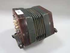 A 19th century J. Wallis patent concertina with rosewood ends