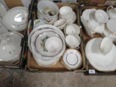 Three trays of assorted ceramics to include Royal Doulton tea and dinner ware