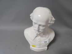 A Wedgwood ceramics bust of William Shakespeare