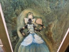 TED SCHAAP 20th century oil on board and collage modernist figure study