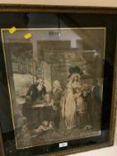 An antique gilt framed engraving