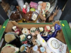 Two trays of ceramics to include Doulton and Aynsley