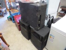 Complete Disc Jockey system to include deck, pair of speakers, power lead, speaker leads, and