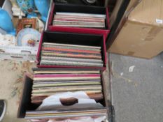 Three cases of LP records to include Paul Young, Michael Jackson etc