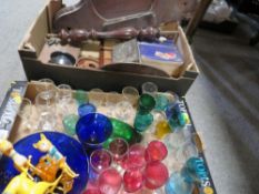 Two trays of collectables to include treen , glassware etc