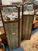 An Edwardian inlaid mahogany three fold screen A/F