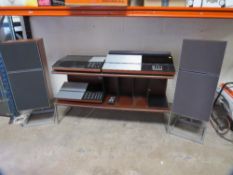 A Bang & Olufsen radio 8000 + 8002 record player stereo system with remote, floor standing