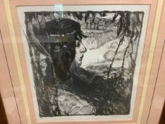 Archibald Standish Hartrick R.W.S. - An antique framed lithograph 32.5 x 29 cm