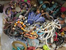 A box of assorted costume jewellery
