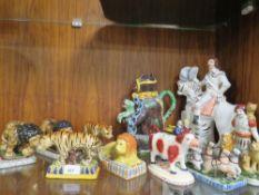 A selection of reproduction Staffordshire style figures