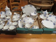 Three trays of Royal Albert Moonlight Rose mostly seconds