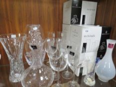 A selection of Royal Doulton glassware to include wine glasses and vases